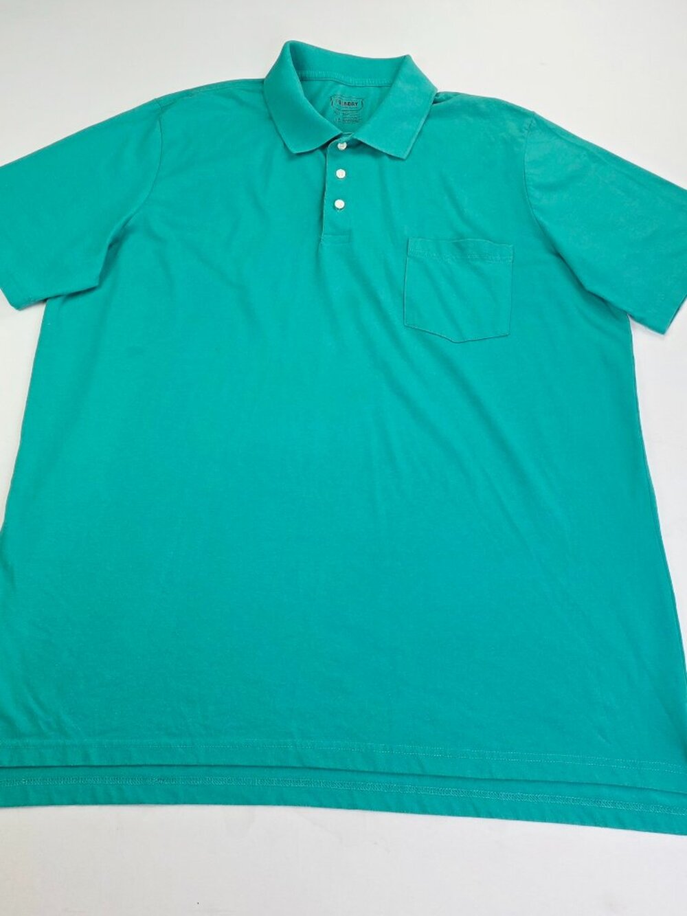 Foundry Size 2XLT Mens Green Short Sleeve Spread Collar Pocket Cotton Blend Polo